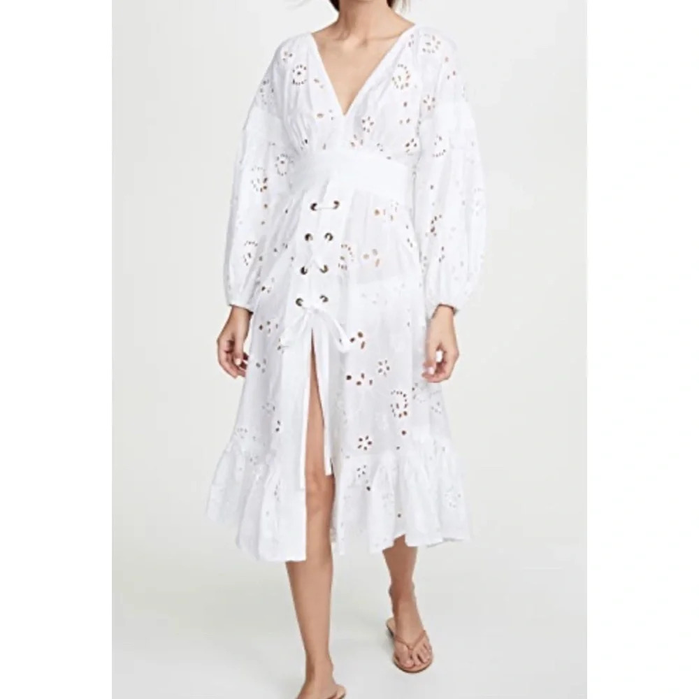 NWT MISA  Althea coverup white eyelet dress Sz XS